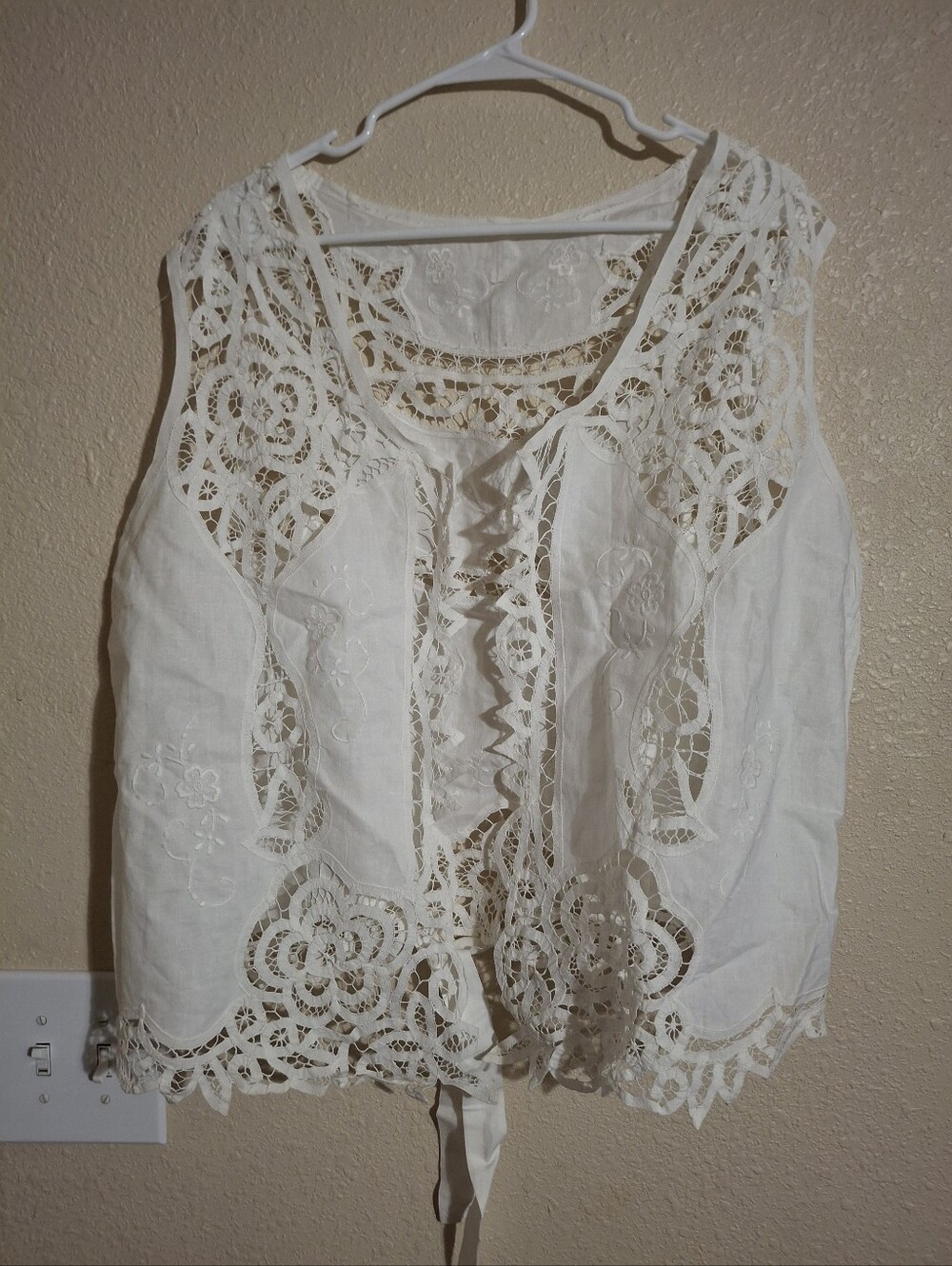 White Lace Sleeveless Top